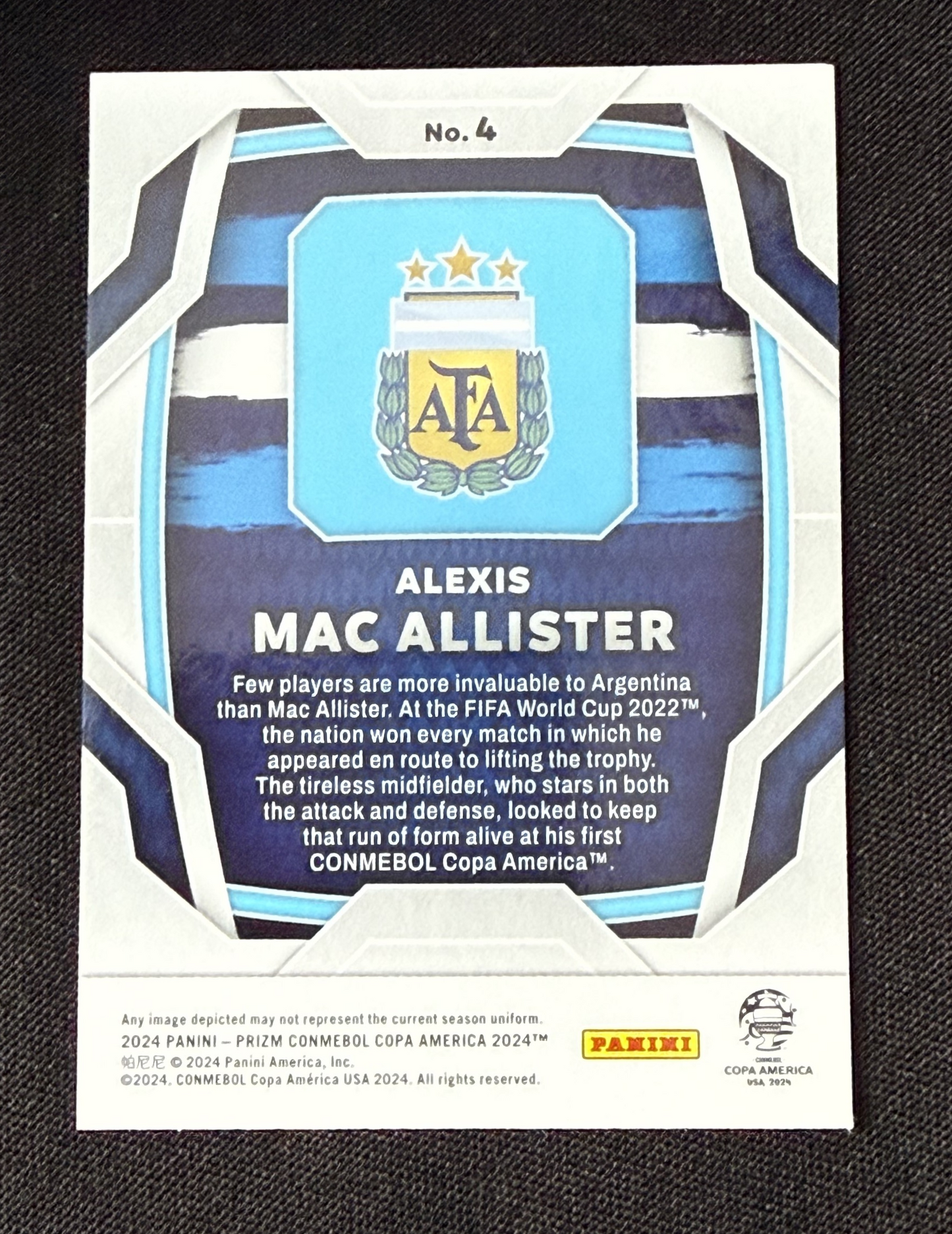 Mac Allister Prizm Copa America 2024 - Base